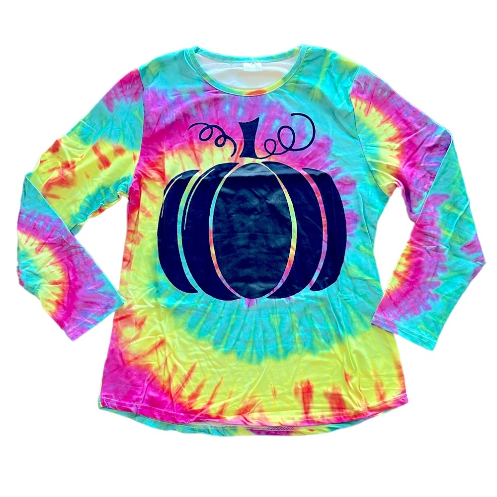 Tie Dye Pumpkin Shirt women’s size Medium